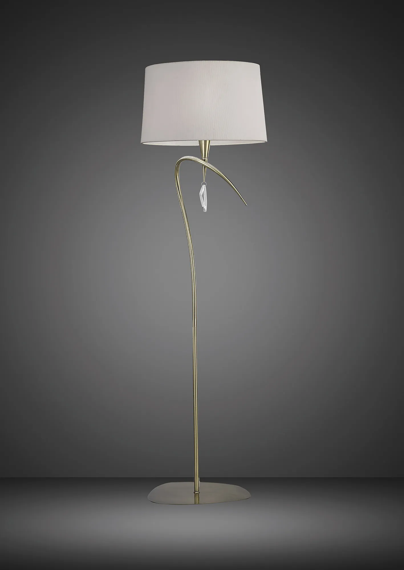 Mara Antique Brass-Ivory White Floor Lamps Mantra Shaded Floor Lamps